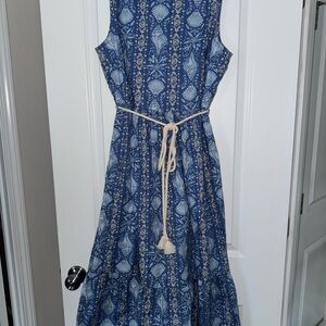 J Crew Sleeveless Seashell Dress with Rope Belt size 12